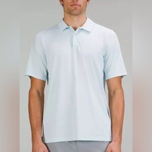 Lululemon Snap Front Performance Short Sleeve Polo Shirt in powder blue